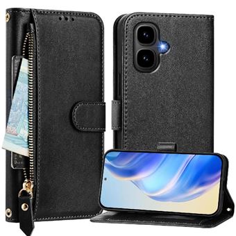 Capa Carteira ZURSANA para Infinix Smart 10 | Suporte | Zíper | Proteção Anti-Impacto  | Preto - 1