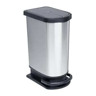 Cesto de Lixo Rotho 11665 | Metálico, Prateado - 1