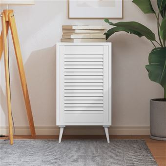 Porta de armário vidaXL com design de persiana | pinho maciço branco - 1