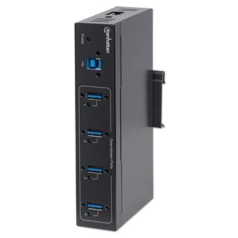 hub de interface Manhattan 161411 USB 3.0 (3.1 Gen 1) Type-B 5000 Mbit/s Preto