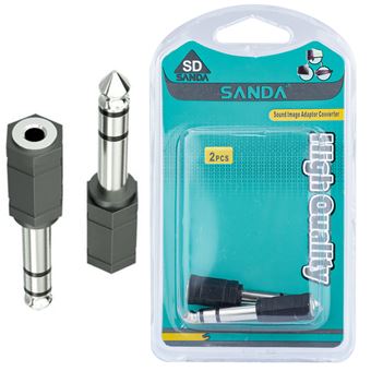 Adaptador Jack 3.5Mm F Para  Jack 6.3 Mm M Sanda SD-8015 - Preto - 1