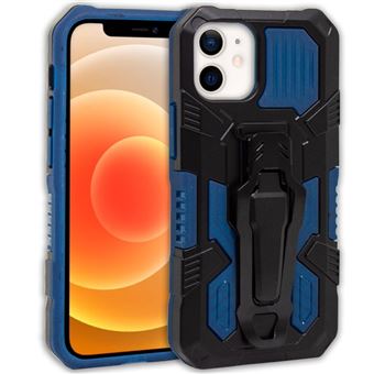 Capa Rígida Anti Choque COOL com Suporte para iPhone 12 Mini - Preto e Azul - 1