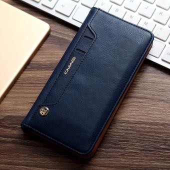 Capa Magunivers em PU para iPhone 7 Plus - Litchi Graincom Multiple Card / Photo Slots - Azul - 1
