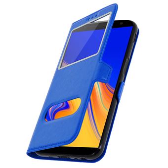 Capa Flip Avizar para Samsung Galaxy J6 Plus com Janela Dupla Azul - 1