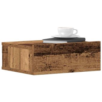 Mesa cabeceira suspensa vidaXL | madeira velha | 40x32x15 cm | contraplacado - 1