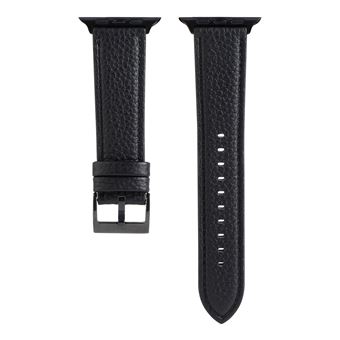 Bracelete de Couro HSMY Durável Simples para Apple Watch Series 6/ SE/ 5/ 4 | 40 mm - Preto - 1