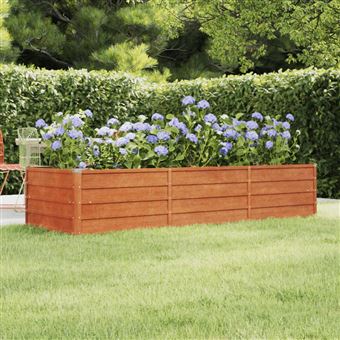 Canteiro de jardim vidaXL | 240x80x45 cm | aço corten cor enferrujado - 1