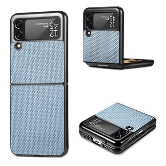 Capa e TPU + PU Textura de fibra de Carbono, céu Azul à Prova de Choque para Samsung Galaxy Z Flip3 5G - 1