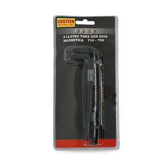 Conjunto de Chaves Costfer | Tork Estriadas, Multidentada, Hexagonais com Furo no Meio - Preto - 1