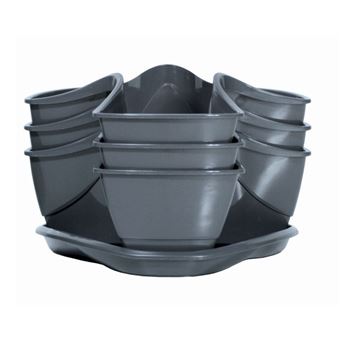 Conjunto de Vasos Suspensos Prosperplast Coubi Herbal - Cinzento - 1