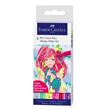 Marcadores Pitt Pen Pincel Faber-Castell - Manga Shôjo - 6 Unidades