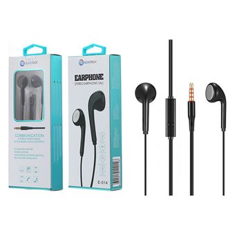 Auriculares Novoteck E-014 com Microfone - Preto - 1
