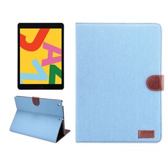 Capa PU e TPU Magunivers Pano de Calça Jeans com Apoio Azul claro para Apple iPad 10.2 (2019) - 1