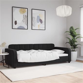 Sofá-cama vidaXL | 90x200 cm | veludo preto - 1