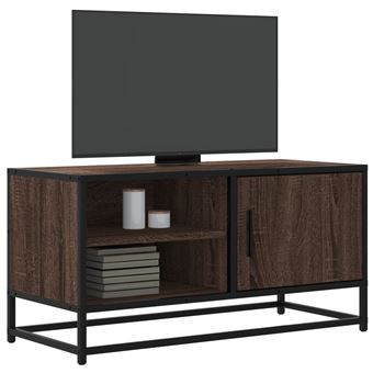 Móvel para TV vidaXL | 80x34,5x40cm | derivados madeira/metal carvalho castanho - 1
