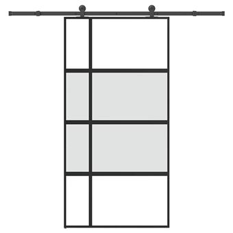 Porta deslizante com conjunto ferragens vidaXL | vidro temperado/alumínio - 1