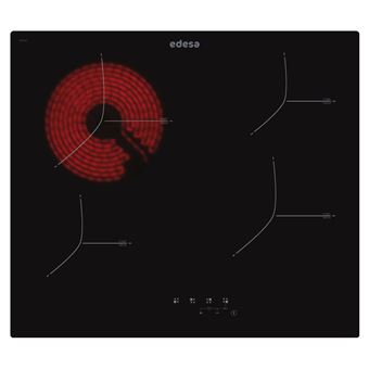 Placa de Vitrocerâmica Edesa EVT-6422 R | Elétrica | 59 cm | 4 Zonas | Preto - 1