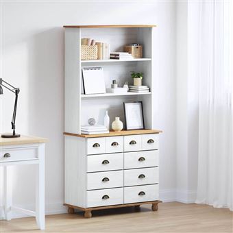 Armário vidaXL ASKIM | Branco | 91 x 40 x 184 cm | Madeira de Pinheiro Sólida - 1