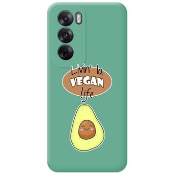 Capa de Silicone líquido TUMUNDOSMARTPHONE verde para desenhos de design Oppo Reno 12 Pro 5G Vegan Life - 1