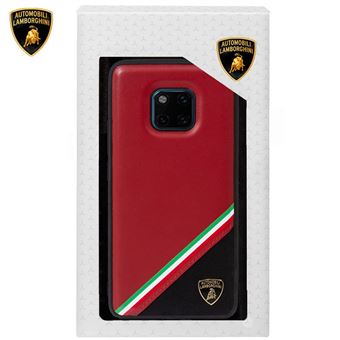Capa traseira para Huawei Mate 20 Pro Lamborghini em Couro Vermelho - 1