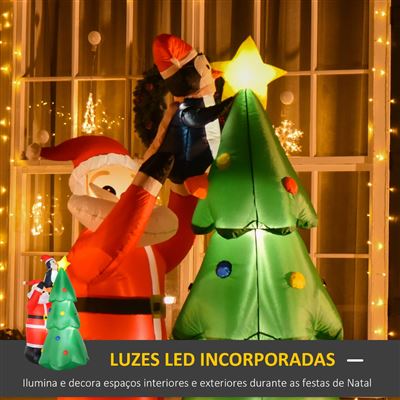 Árvore de Natal Insuflável HOMCOM com Luzes LED | 123 x 80 x 184 cm -  Árvores de Natal - Compra na 