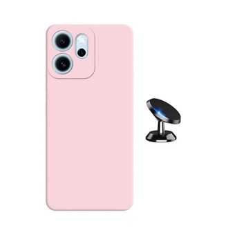 Kit Suporte Magnético + Capa Silicone Líquido PHONECARE para Oppo Reno14 F 5G | Rosa - 1