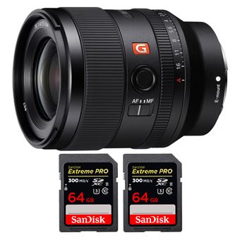 Objetiva Sony FE 35mm f/1.4 GM + 2 SanDisk 64GB Extreme PRO UHS-II SDXC 300 MB/s + PDF 15 técnicas para melhorar as suas fotografias - 1