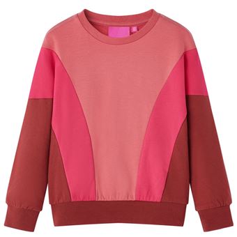 Sweatshirt para criança | vidaXL | blocos de cores rosa e henna 140 | 9 a 10 anos - 1