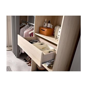 Roupeiro Aberto Extensível Vente Unique Laurent | C.110/160 cm Carvalho e cinza - 1