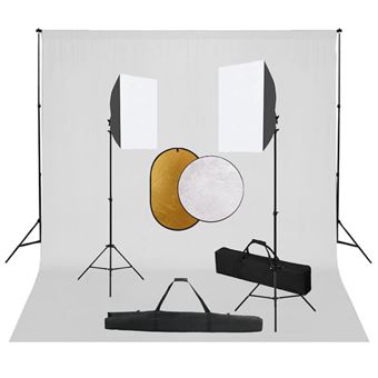 Kit Estúdio Fotográfico vidaXL com Softbox Iluminação/Fundo/Refletor - 1