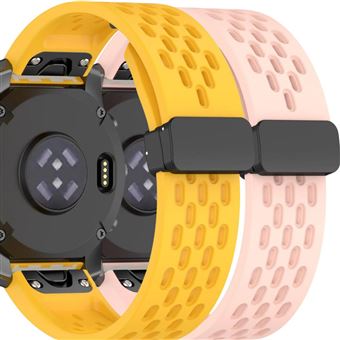 Pack 2x Bracelete Antiimpacto SnapFlow para Garmin Fenix 8 Pro Amarelo e Rosa - 1