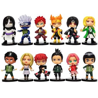 Pack 12 x Figuras Antiimpacto Naruto Shippuden | Naruto Sasuke Kakashi Itachi | 7-8 cm | PVC - 1