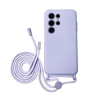 Capa MisterCapas para Samsung Galaxy S24 Ultra Silicone Cordão - Lilás - 1