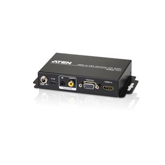 Conversor de Sinal de Vídeo ATEN Conversor HDMI para VGA/Áudio com ajuste de escala | Preto - 1