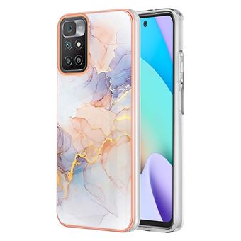 Capa magunivers e TPU padrão mármore, flexível, galvanoplastia IMD IML via láctea mármore branco para Xiaomi Redmi 10/10 Prime - 1