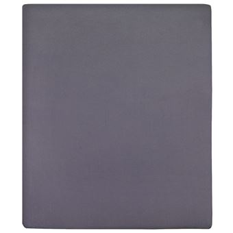 Lençol ajustável vidaXL | 100x200 cm | algodão jersey antracite - 1