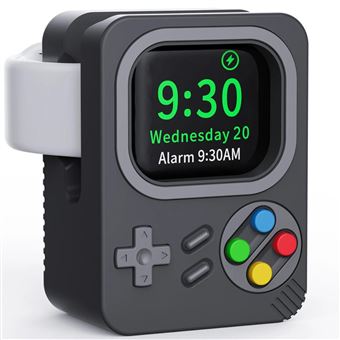 Suporte Base Silicone Snes Retro Antiimpacto | para carregador Apple Watch SE | Cinzento - 1