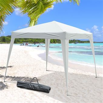 Tenda Dobrável para Exterior Outsunny | Branco – Aço e Oxford - 3 x 3m