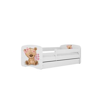 Cama 140 x 70 cm Kocot Kids com gaveta Babydreams Teddybear Flowers White - 1