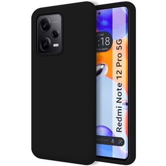 Capa Tumundosmartphone de silicone líquido ultramacia para Xiaomi Redmi Note 12 Pro 5G em preto - 1