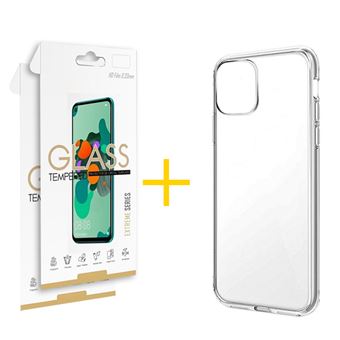 Conjunto Skyhe 2 X Película de Vidro +  Capa para iPhone 13 Silicone Líquido - Transparente Clear - 1