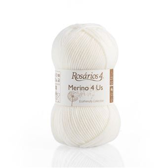 Fio de Lã Rosarios 4 Merino 4 Us | 50G - Branco 1 - 1