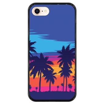 Capa Hapdey para iPhone 7 - 8 Design Palmeiras em Silicone Flexível e TPU Preto