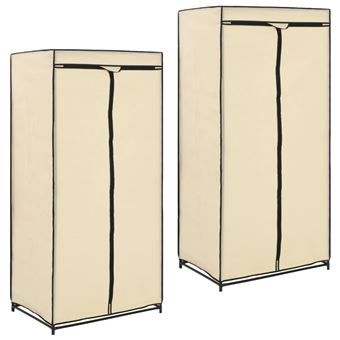 Conjunto de 2 Roupeiros vidaXL 75X50X160 cm Creme - 1