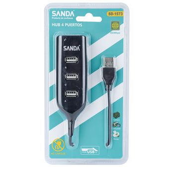 Adptador Sanda SD-1573 | Spliter USB para 4x USB - Preto - 1