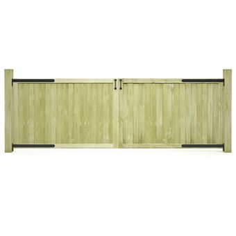 Portões de Jardim vidaXL | 2 Peças | Pinho Impregnado | 300X100 Cm - 1