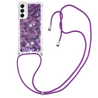 Capa Protetora GANGXUN para Samsung Galaxy A05s | TPU Transparente | Brilhante com Glitter e Areia Movediça | Roxo - 1