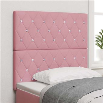 Cabeceira de Veludo Losangos com cabeceira vidaXL | Rosa | 100 cm | Veludo - 1