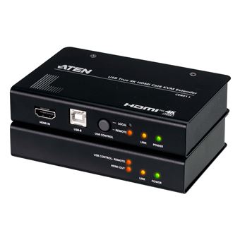 Transmissor e Transcetor Av ATEN Extensor KVM USB True 4K HDMI Cat 6 (4K a 70 m) | Preto - 1