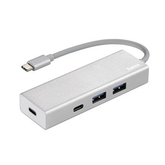 hub de interface Hama Aluminium USB 3.1 (3.1 Gen 2) Type-C 5000Mbit/s Prateado
